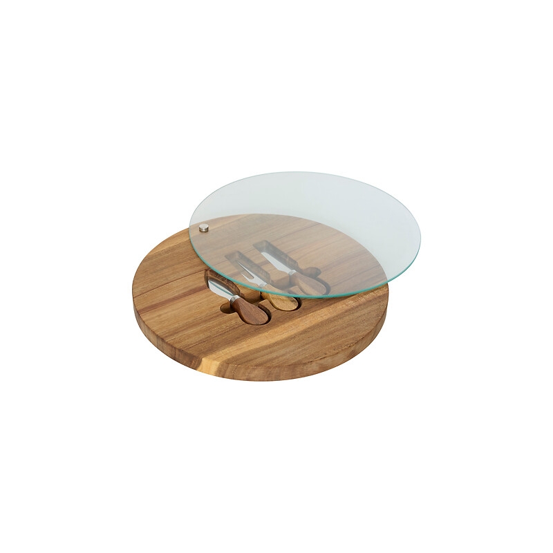 Service à fromage Mina diam 30 cm plateau acacia