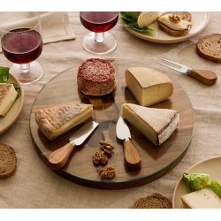 Service à fromage Mina diam 30 cm plateau acacia