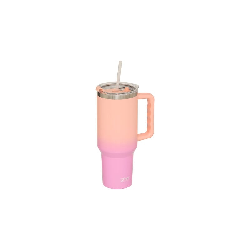 MUG ISOTHERME AVEC POIGNÉE TIE'N DYE 1,2 L. INOX ORANGE ROSE