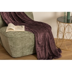 Plaid Ollis uni 130 x 180 cm flanelle parme