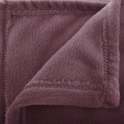 Plaid Ollis uni 180 x 230 cm flanelle parme