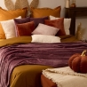 Plaid Ollis uni 180 x 230 cm flanelle parme