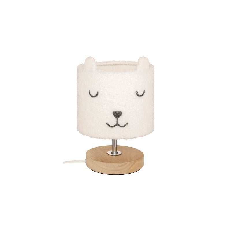 Lampe droite bouclette Toxey haut 22 cm blanc