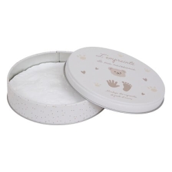Coffret moulage empreinte et ours en peluche