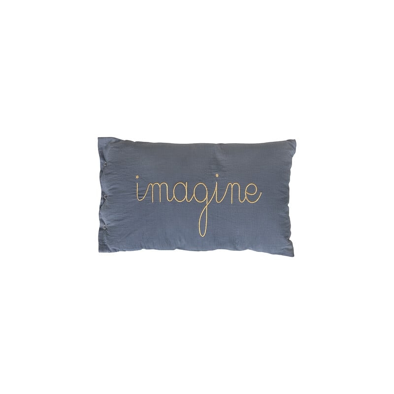 Coussin Lili 30 x 50 cm polyester bleu gris