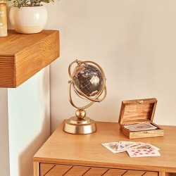 Globe terrestre Bota haut 25 cm métal mordoré