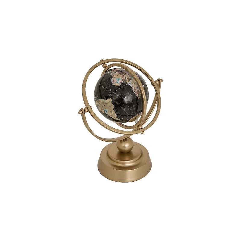 Globe terrestre Bota haut 25 cm métal mordoré