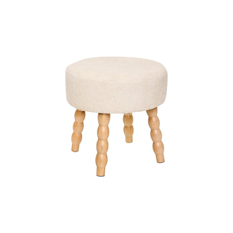 Tabouret d'appoint Spolo chenille blanc