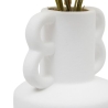 Composition fleurs séchées Dibia haut 35 cm avec vase céramique blanc