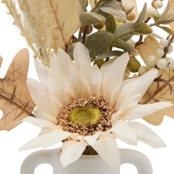 Composition fleurs séchées Dibia haut 35 cm avec vase céramique marron