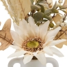 Composition fleurs séchées Dibia haut 35 cm avec vase céramique marron