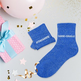 Chaussettes paillettes duo attachante casse-couille