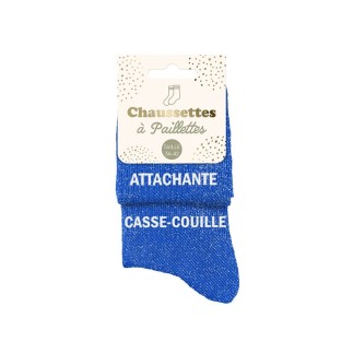 Chaussettes paillettes duo attachante casse-couille