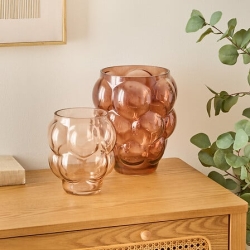 Vase verre soufflé Edia haut 18 cm beige