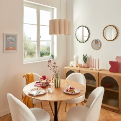 Suspension Rona diam 37 cm tissu beige