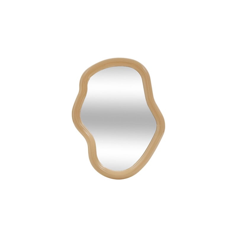 Miroir forme organique Reza 33 x 25 cm plastique beige