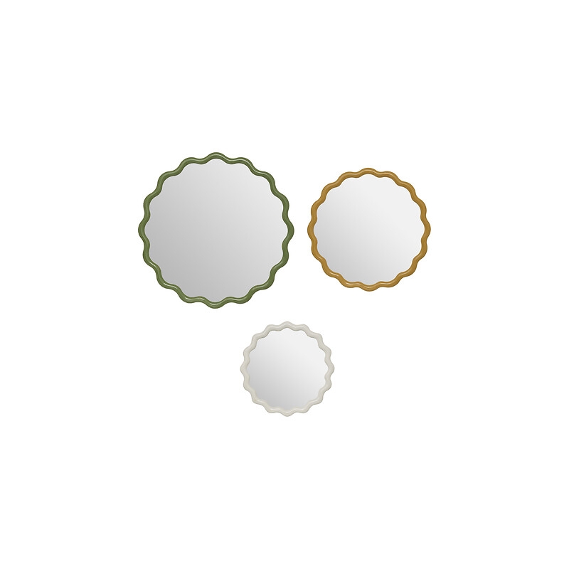 Lot de 3 miroirs vague Judy ronds plastique