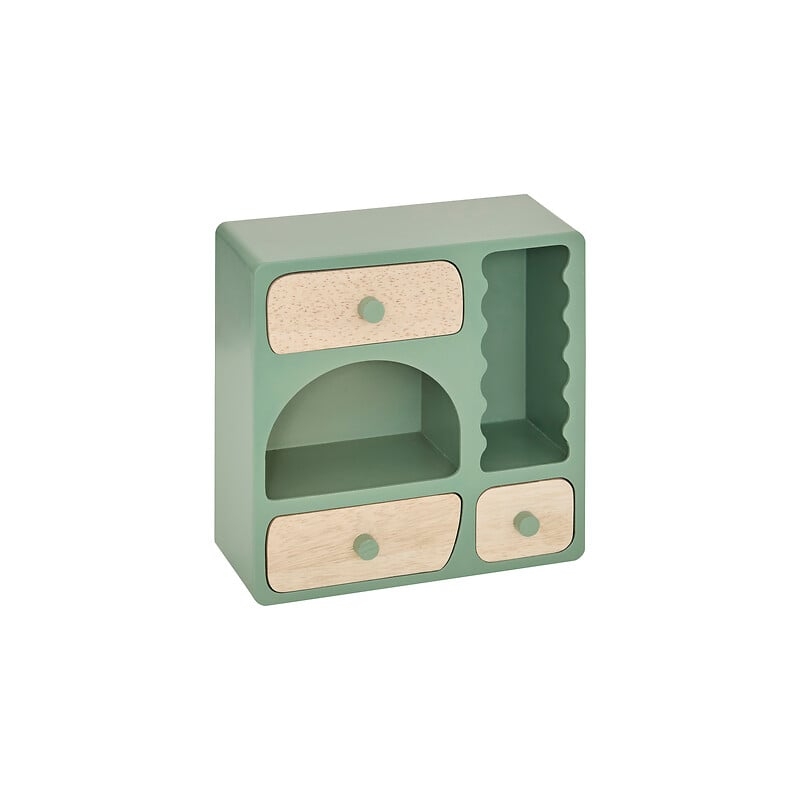 BOÎTE BOIS 3 TIROIRS CHÉRIE HAUT 26 CM VERT