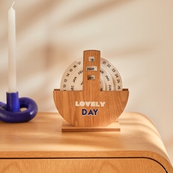Calendrier perpetuel bois Flow haut 20 cm