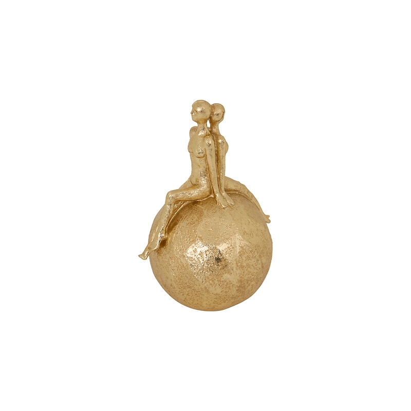 Statue famille Hapi haut 22,5 cm résine doré