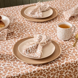 Lot de 4 serviettes de table Leopardi 40 x 40 cm coton imprimé rouge carmin