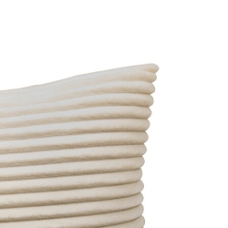 Coussin flanelle côtelé Arum 38 x 38 cm ivoire