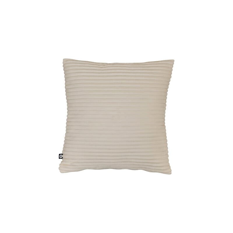 Coussin flanelle côtelé Arum 38 x 38 cm ivoire