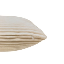 Coussin flanelle côtelé Arum 38 x 38 cm ivoire