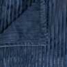Plaid Arum 240 x 220 cm flanelle côtelée bleu encre