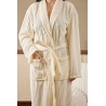 Peignoir Arum velours côtelé en flanelle taille unique ivoire