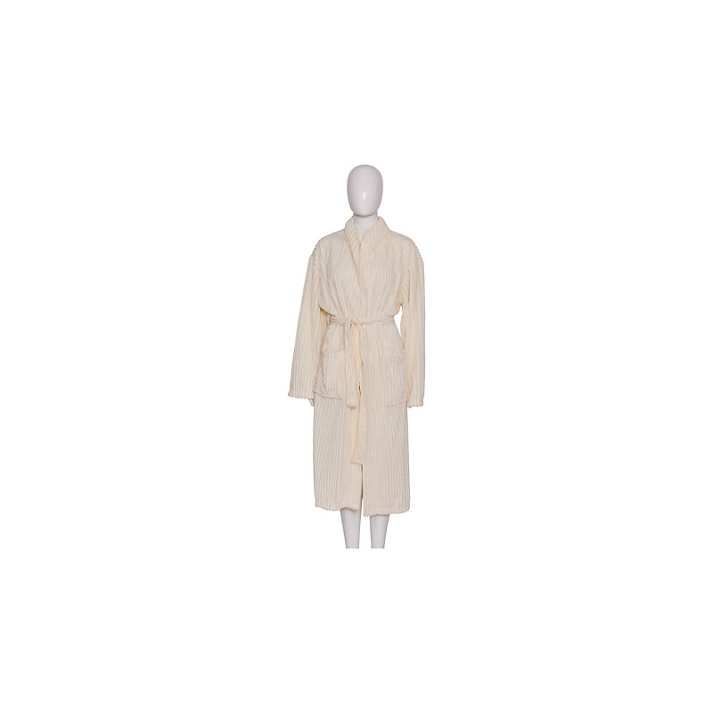 Peignoir Arum velours côtelé en flanelle taille unique ivoire