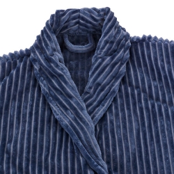 PEIGNOIR ARUM VELOURS CÔTELÉ EN FLANELLE TAILLE UNIQUE BLEU ENCRE