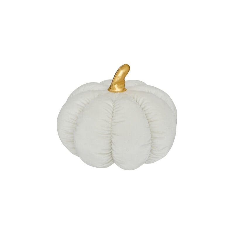 Coussin citrouille diam 32 cm x haut 18 cm polyester ivoire