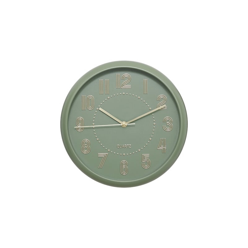 Horloge Alizée diam 30 cm plastique vert olive