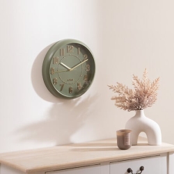 Horloge Alizée diam 30 cm plastique vert olive