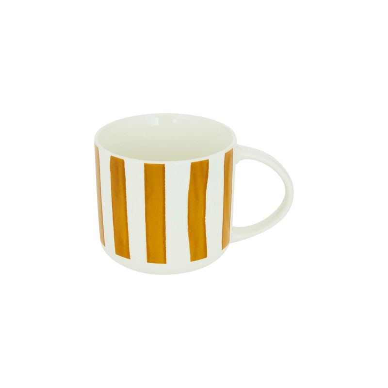 MUG CHÉRI 34 CL À RAYURES JAUNE