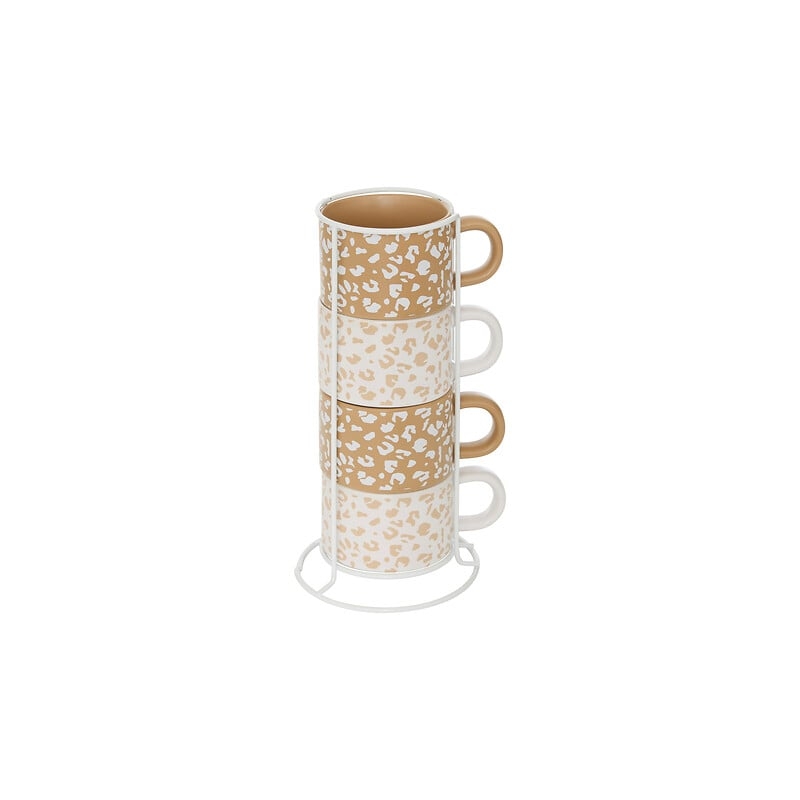 Rack 4 mugs Leopardi 20 cl
