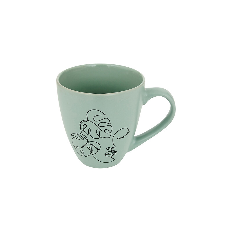 MUG VISAGE 50 CL VISAGE ABSTRAIT VERT
