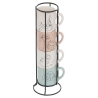Rack 4 mugs Visage abstrait 12 cl