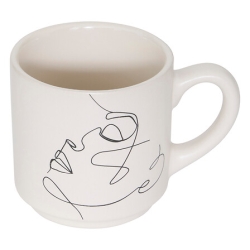 Rack 4 mugs Visage abstrait 12 cl