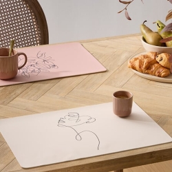 Set de table Visage abstrait 45 x 30 cm beige