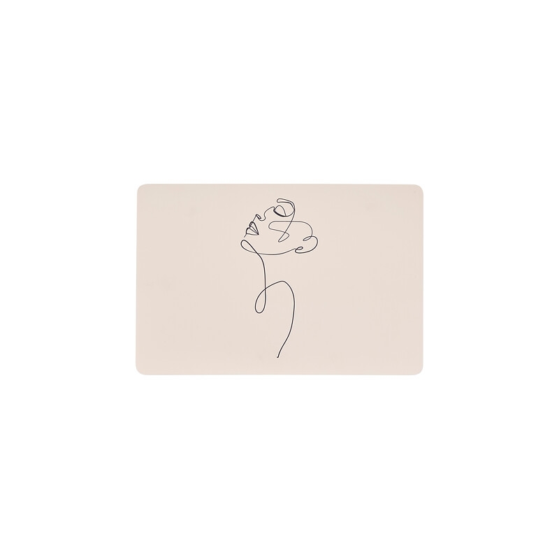 Set de table Visage abstrait 45 x 30 cm beige