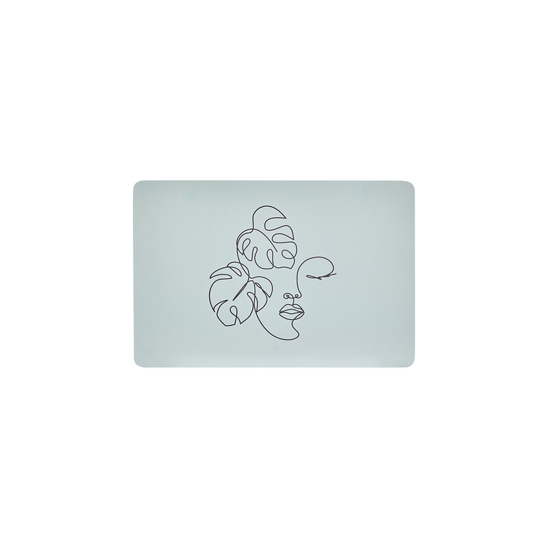 SET DE TABLE VISAGE ABSTRAIT 45 X 30 CM BLEU