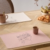 SET DE TABLE VISAGE ABSTRAIT 45 X 30 CM ROSE