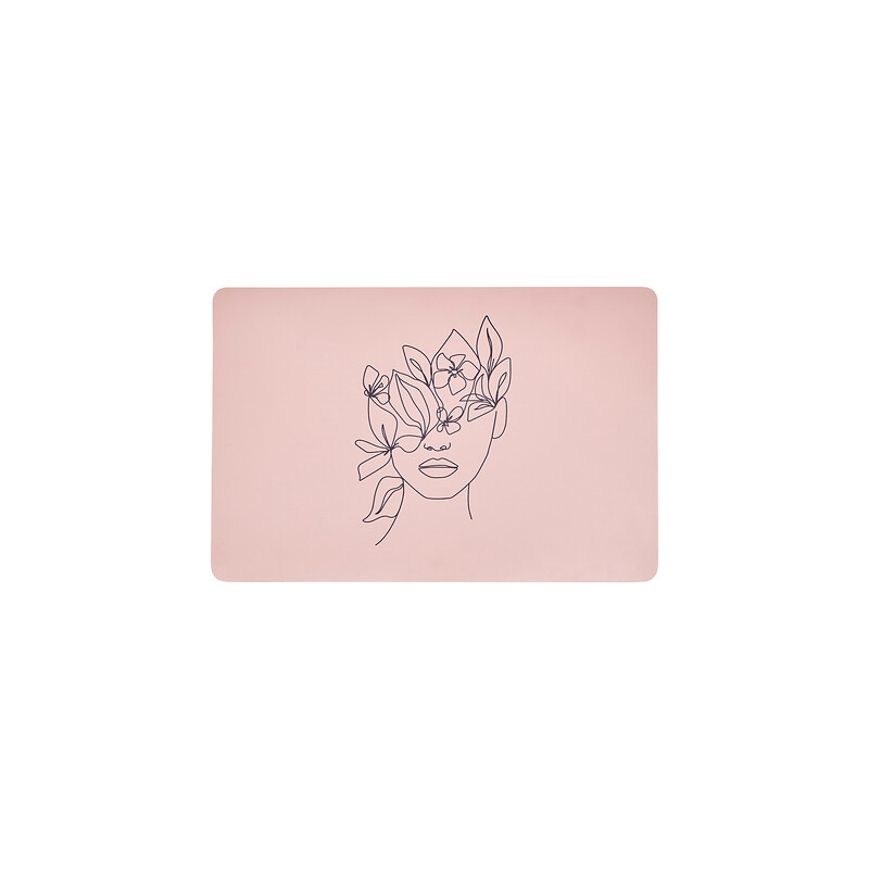 SET DE TABLE VISAGE ABSTRAIT 45 X 30 CM ROSE