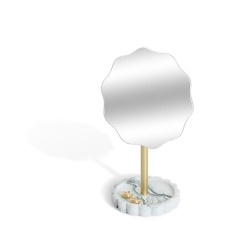 Miroir à poser Marby L. 16,2 x P. 12,2 x H. 16,5 cm blanc