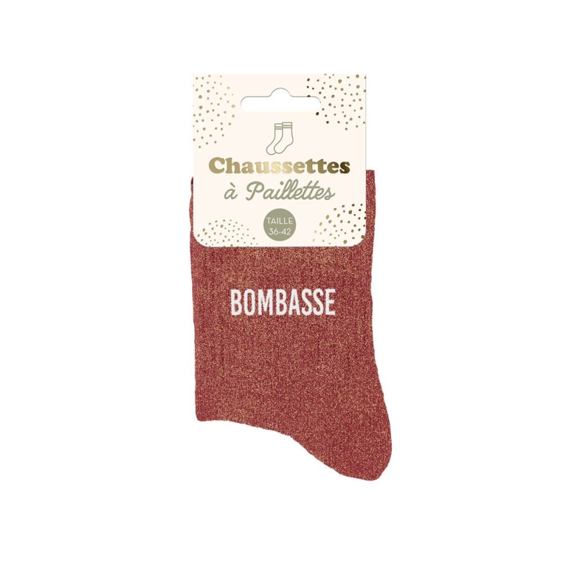 Chaussettes Paillettes Bombasse chocolat