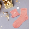 Chaussettes Paillettes Reine pêche