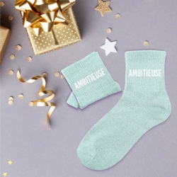 Chaussettes Paillettes Ambitieuse bleu ciel