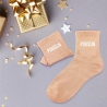 Chaussettes Paillettes Poussin pêche